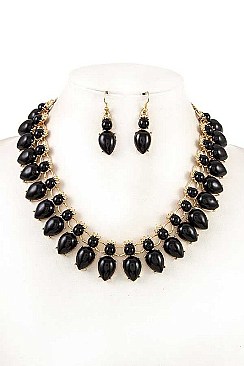 ACRYLIC STONE BIB NECKLACE SET