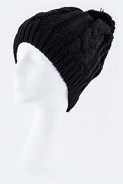 Stylish Mix Knit Pom Pom Beanie LA-EMH81014