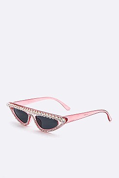 Pack of 12 Crystal Skinny Triangle Sunglasses Set