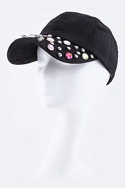 Mix Crystals Brim Fashion Cap LA-HT1004