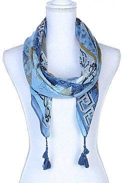 SHEER TASSEL LONG SCARF