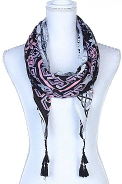 SHEER TASSEL LONG SCARF