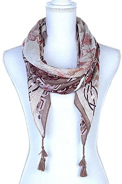SHEER TASSEL LONG SCARF