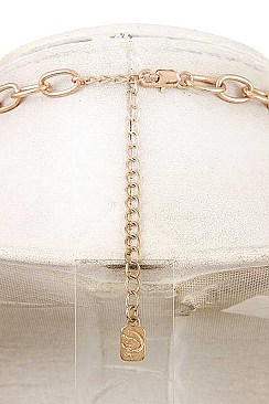 CHAIN & CLUSTERED BEADS BIB NECKLACE SET