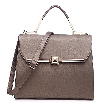 Issac Designer Satchel Accented