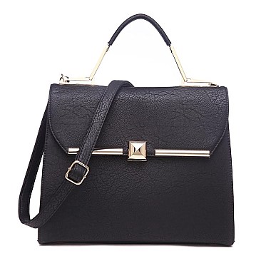 Issac Designer Satchel Accented