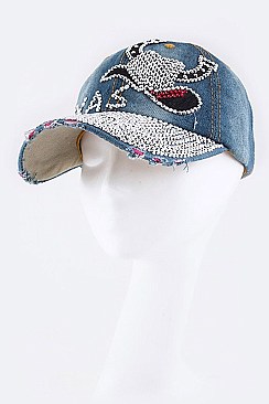 Crystal TEXAS Embellished Fashion Denim Cap LA-HT277X007