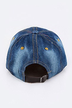 Crystal USA Embelished Fashion Denim Cap LA-EMH8417