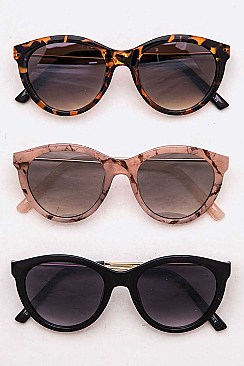 Pack of 12 Marble Color Frame Cat Eye Sunglasses Set