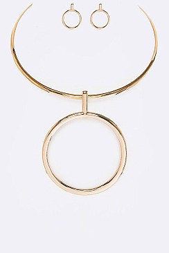 Big Hoop Choker Necklace Set