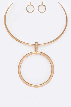 Big Hoop Choker Necklace Set