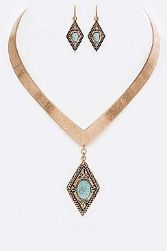 V Shape Iconic Collar Necklace Set