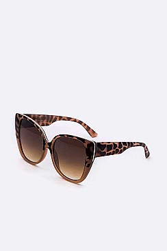 Pack of 12 Oversized Animal Print Cat Eye Sunglasses Set