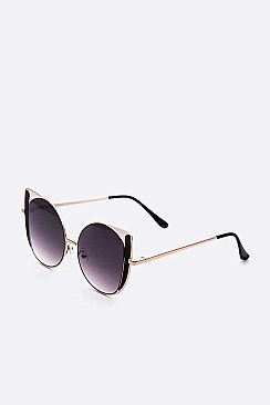 Pack of 12 Iconic Enamel Accent Cat Eye Sunglasses Set