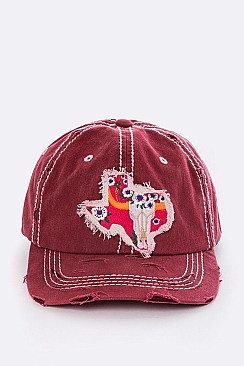 Texas Map Vintage Washed Cap LA-T13COW01