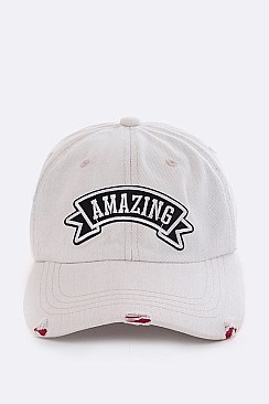Embroidered AMAZING Washed Denim Cap LA-EMH8645I