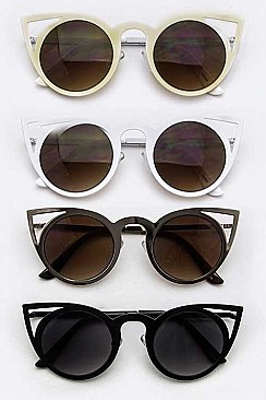Pack of 12 Metal Cat Eye Frame Sunglasses