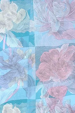 FLORAL BLOCK LONG SCARF