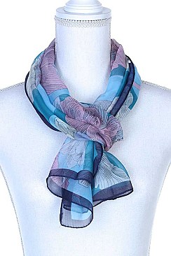 FLORAL BLOCK LONG SCARF