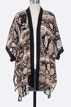 Fashion Python Print Kimono Cardigan