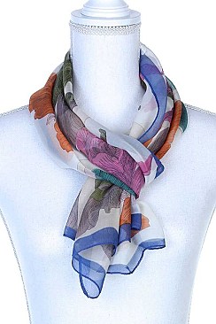 FLORAL BLOCK LONG SCARF