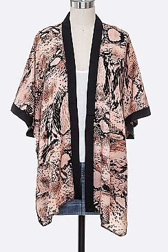 Fashion Python Print Kimono Cardigan