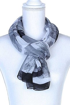 FLORAL BLOCK LONG SCARF