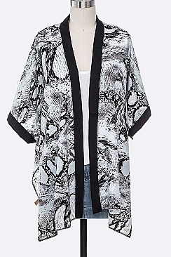 Fashion Python Print Kimono Cardigan
