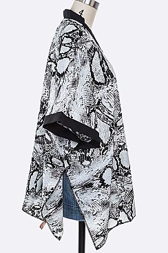 Fashion Python Print Kimono Cardigan