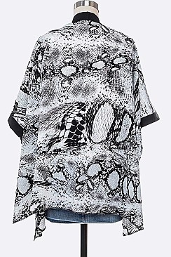 Fashion Python Print Kimono Cardigan