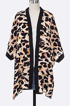 Leopard Print Kimono Cardigan