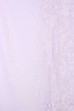 PLAIN COLORED FLORAL THREAD LONG SCARF