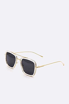 Iconic Color Tinted Lens Square Sunglasses Set