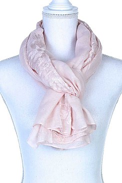 PLAIN COLORED FLORAL THREAD LONG SCARF