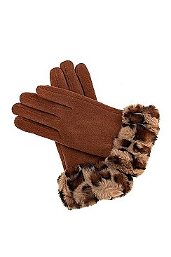 WINTER FAUX SUEDE FUR GLOVE