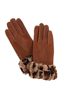 WINTER FAUX SUEDE FUR GLOVE