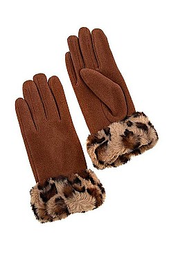 WINTER FAUX SUEDE FUR GLOVE