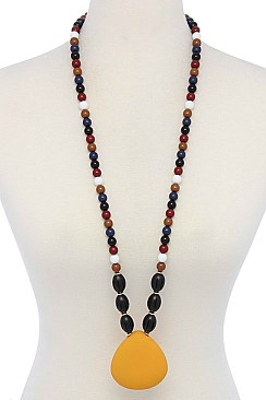 LUSH BEADS LAYER WITH STUNNING PENDANT LONG NECKLACE JY-NS-0988