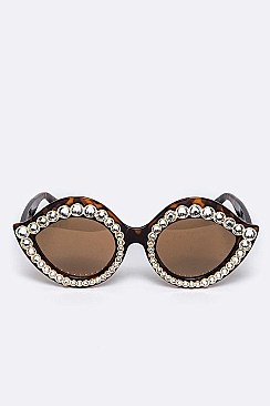 Pack of 12 pieces Pave Crystal Iconic Frame Sunglasses LA113-POP8120