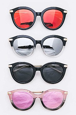 Embedded Crystal Temple Cat Eye Sunglasses