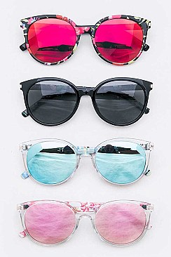 Pack of 12 Cat Eye Printed Frame Sunglasses Set