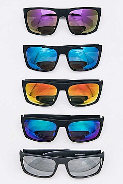 Pack of 12 Mirror Tinted Sport Sunglasses Set
