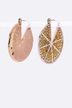 Iconic Crystal Pave Lemon Hoops