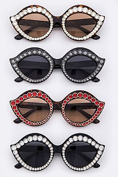 Pack of 12 pieces Pave Crystal Iconic Frame Sunglasses LA113-POP8120