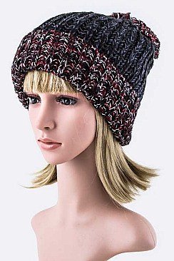 Pack of 3 pieces Trendy Mix Knit Pom Pom Beanie LA-M012
