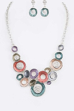 Fashion Enamel Statement Necklace Set