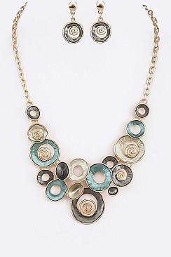 Fashion Enamel Statement Necklace Set