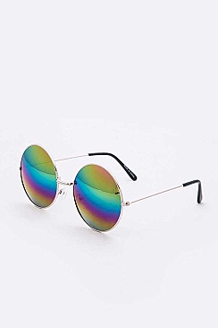 Pack of 12 Rainbow Tint Round Sunglasses Set