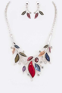 Bejeweled Crystal Statement Necklace Set