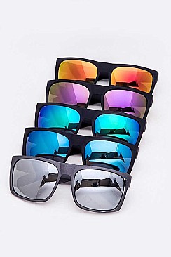 Pack of 12 Mirror Tinted Sport Sunglasses Set
